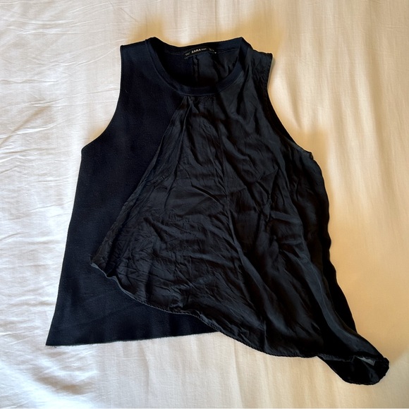 Navy Zara knitted top - Picture 1 of 4